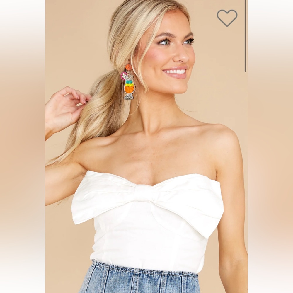 Blow A Kiss White Crop Top